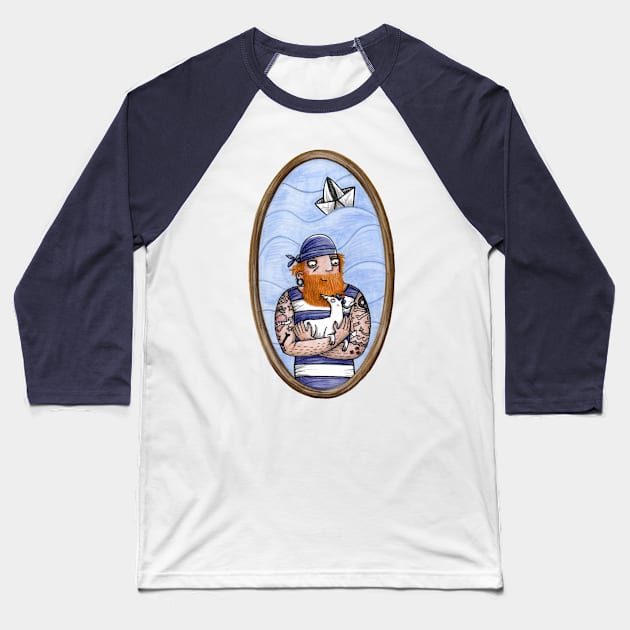 Seemann mit Seehund - Seaman With Seadog Baseball T-Shirt by JunieMond